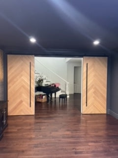 Milan - Interior Modern Herringbone Design White Oak Solid Wood Door