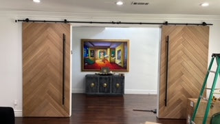 Milan - Interior Modern Herringbone Design White Oak Solid Wood Door