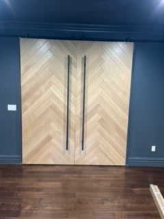 Milan - Interior Modern Herringbone Design White Oak Solid Wood Door
