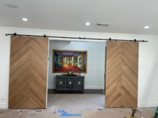 Milan - Interior Modern Herringbone Design White Oak Solid Wood Door
