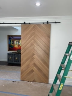 Milan - Interior Modern Herringbone Design White Oak Solid Wood Door