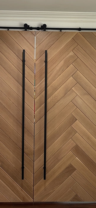Milan - Interior Modern Herringbone Design White Oak Solid Wood Door