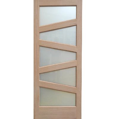 Zorro - Exterior Modern White Oak Wood Entry Solid Front Door