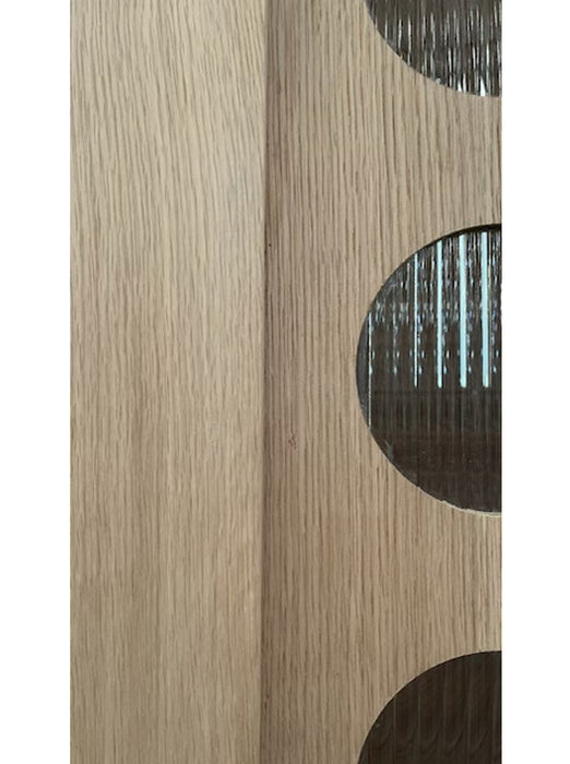 Avila - Interior Modern White Oak Solid Wood Door with Tempered Reeded Glass