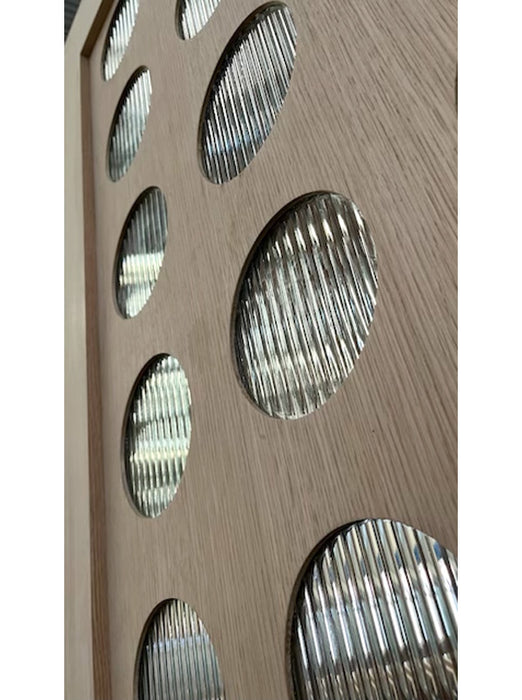Avila - Interior Modern White Oak Solid Wood Door with Tempered Reeded Glass