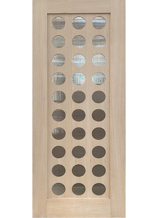 Avila - Interior Modern White Oak Solid Wood Door with Tempered Reeded Glass