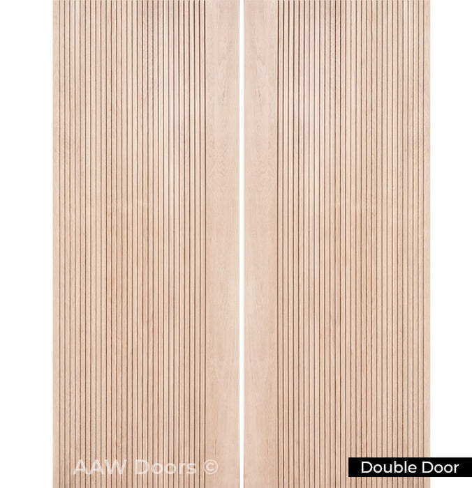Pisa - Exterior Modern White Oak Wood Entry Solid Front Door