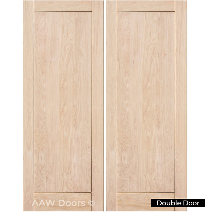 Uno - Modern Recessed One-Panel White Oak Wood Entry Solid Door