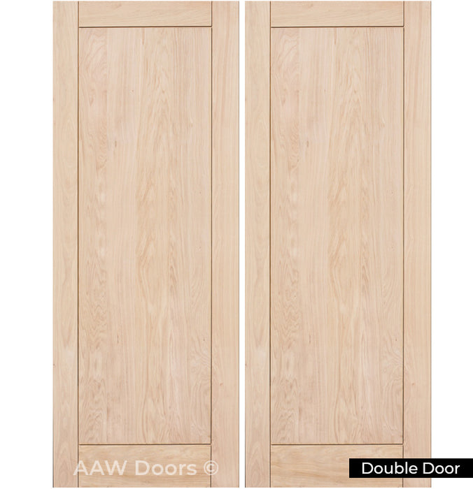 Uno - Exterior Modern Recessed One-Panel White Oak Wood Entry Solid Front Door