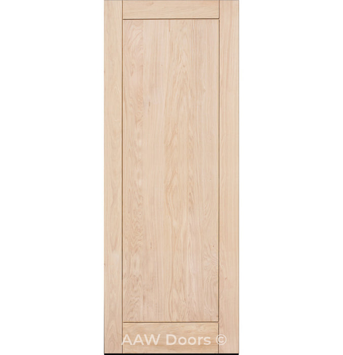 Uno - Exterior Modern Recessed One-Panel White Oak Wood Entry Solid Front Door