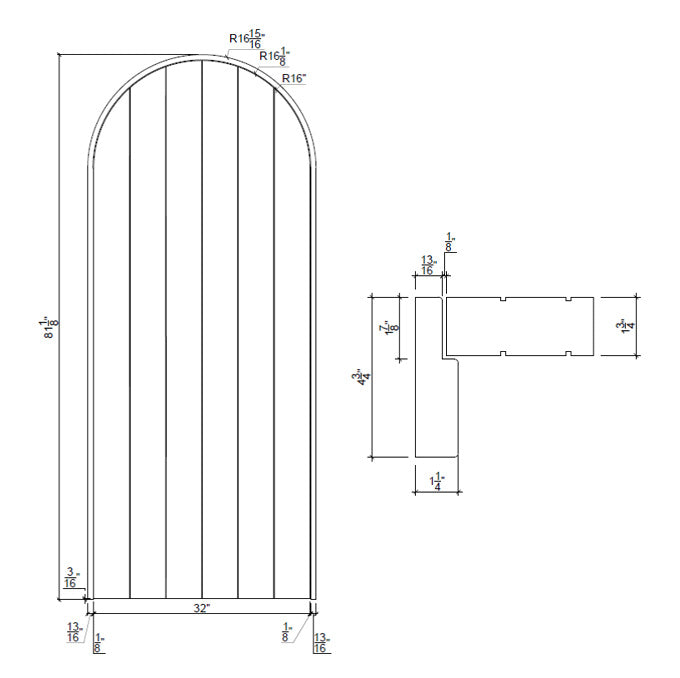 Largo Arch - Interior Modern White Oak Wood Solid Door with Vertical Planks