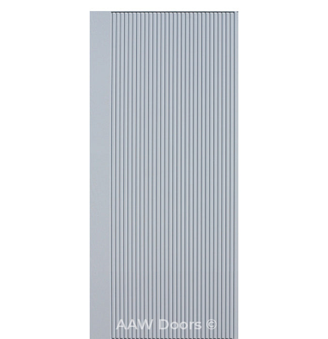 PU-14 Gray Traditional Fiberglass Entry Door