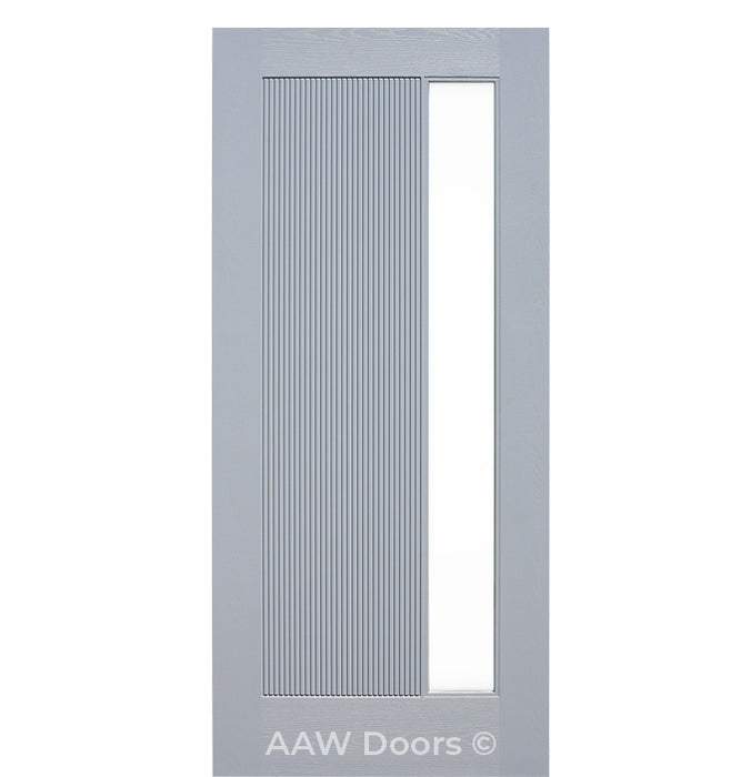 PU-3 Frosted in Gray Smoke Contemporary Fiberglass Entry Door