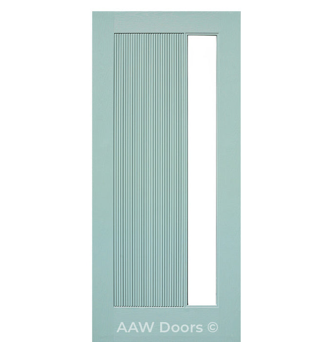 PU-3 Frosted in Kiwi Green Contemporary Fiberglass Entry Door
