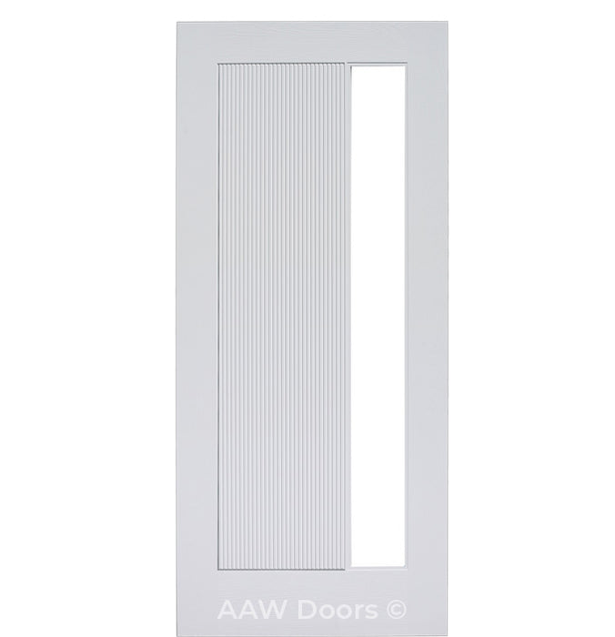 PU-3 Frosted in Light Gray Contemporary Fiberglass Entry Door