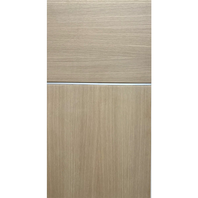 Chrom - Interior Modern White Oak Solid Wood Door with Slim Aluminum Inlay
