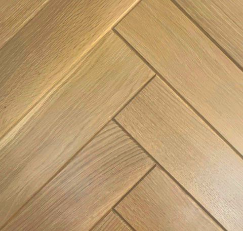 Milan - Interior Modern Herringbone Design White Oak Solid Wood Door