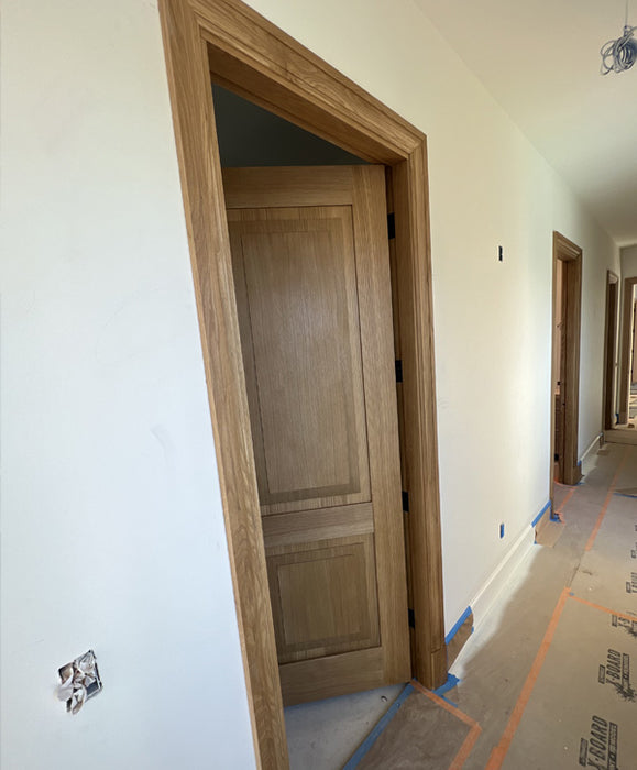 Mirage - Modern French Design Interior White Oak Raised 2-Step Panel Shaker Door