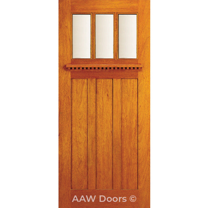MODEL AC 701 Bevel - Craftsman Mahogany Wood Entry Solid Door