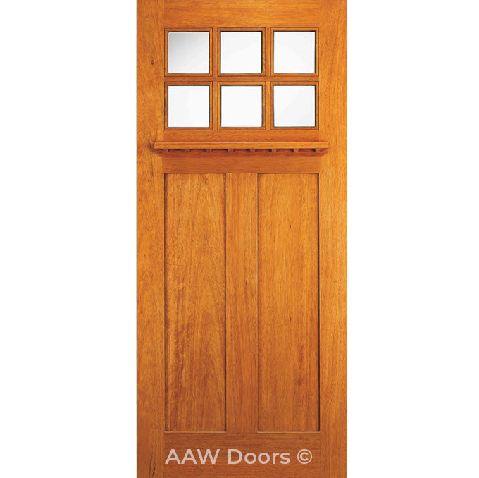 MODEL AC 703 Dual Bevel - Craftsman Mahogany Wood Entry Solid Door