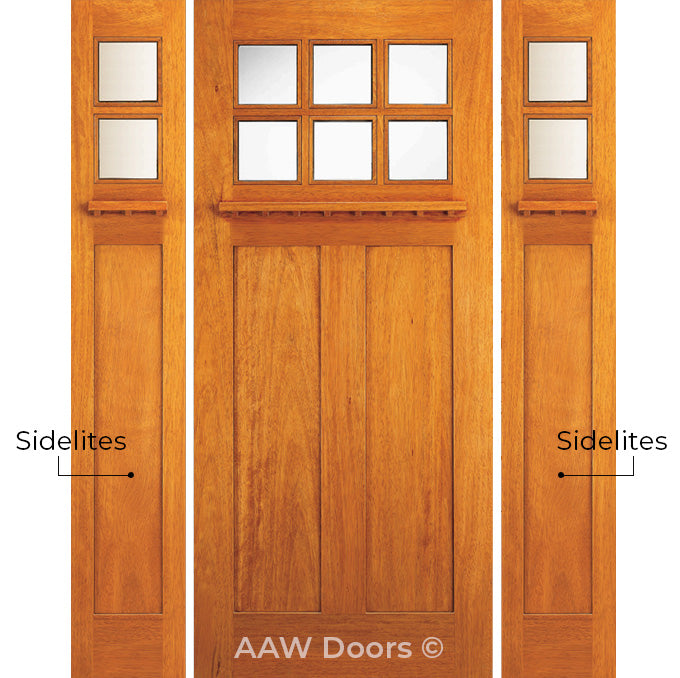 MODEL AC 703 Dual Bevel - Craftsman Mahogany Wood Entry Solid Door