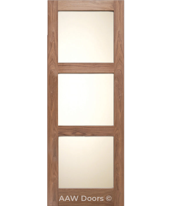 SH 19 - Interior Modern Walnut Solid Wood Door Shaker Style