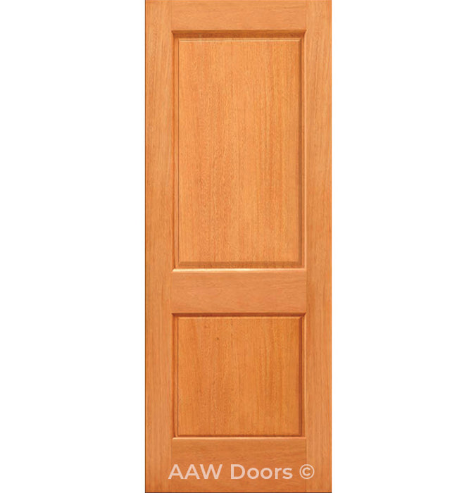 Due - Exterior Modern Two Panel Modern Mahogany Entry Wood Front Door