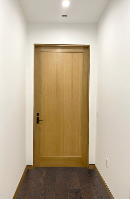 Interior 1-Panel Shaker White Oak Solid Core Stain Grade Modern Door