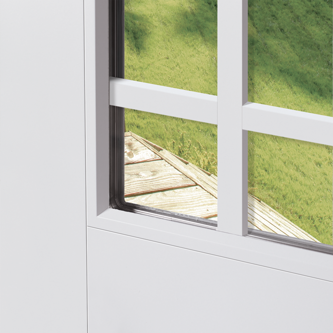 12-Lite Primed Fiberglass & Dual Pane Clear Glass French Patio Door