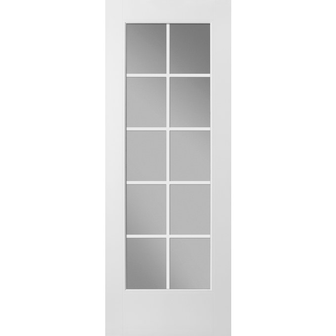 12-Lite Primed Fiberglass & Dual Pane Clear Glass French Patio Door