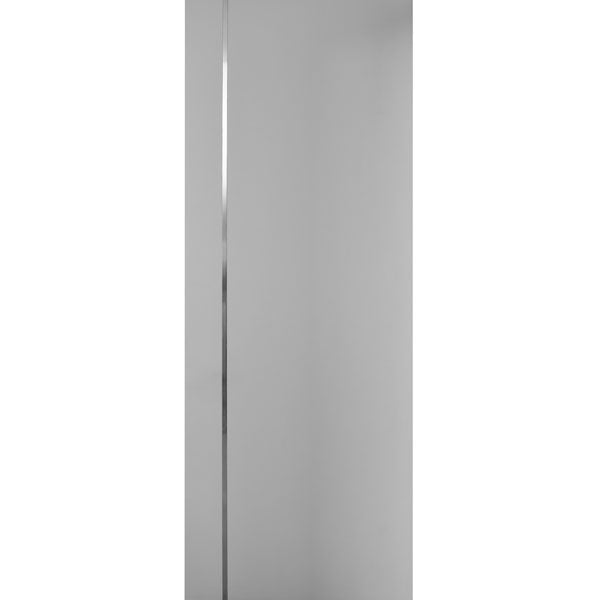 Axel - Interior Solid Core Primed White Door with Solid Aluminum Inlay Shiny Chrome