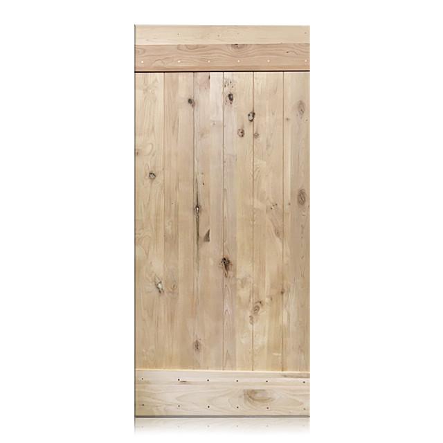 Alessandro - Rustic Unfinished 1-Panel V-Groove Knotty Alder Barn Door