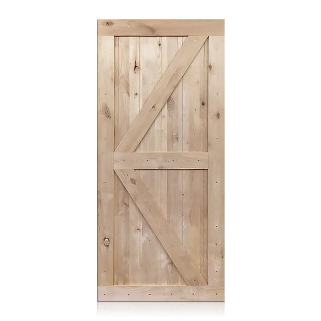 Nicolas - Rustic Unfinished 2-Panel V-Groove Knotty Alder Barn Door