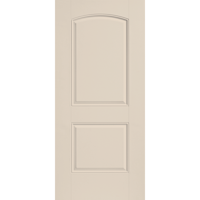 Belleville Smooth Fiberglass 2 Panel Smooth Arch Top Classic Door