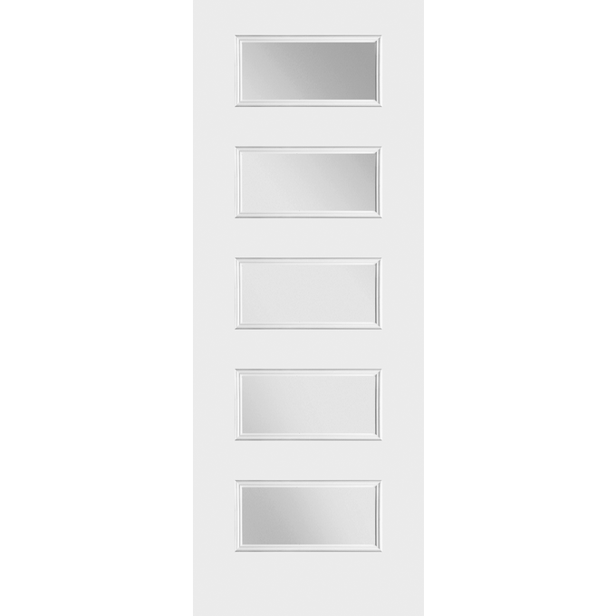 Belleville Smooth Fiberglass 5 Lite Equal Door with Clear Glass (8-0ft)