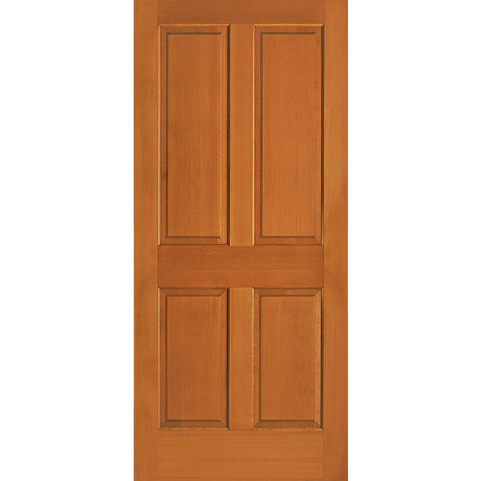 Interior Raised 4-Panel Stain Grade Doug-Fir Wood Door