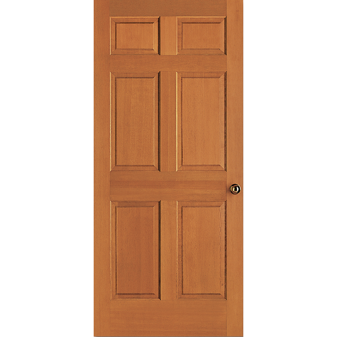 Interior Raised 6-Panel Stain Grade Doug-Fir Wood Door