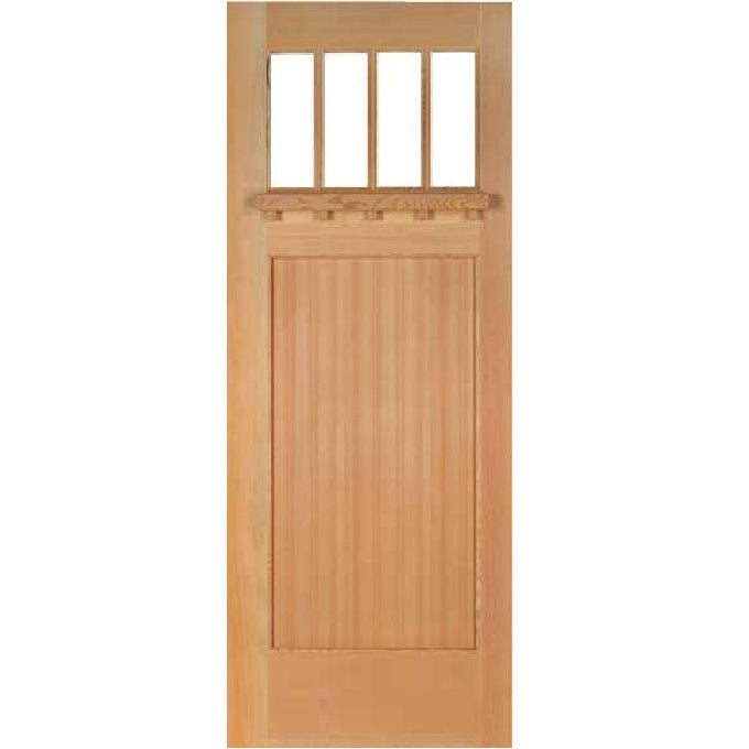 Greene - Craftsman Doug Fir Wood with Clear Glass Entry Door