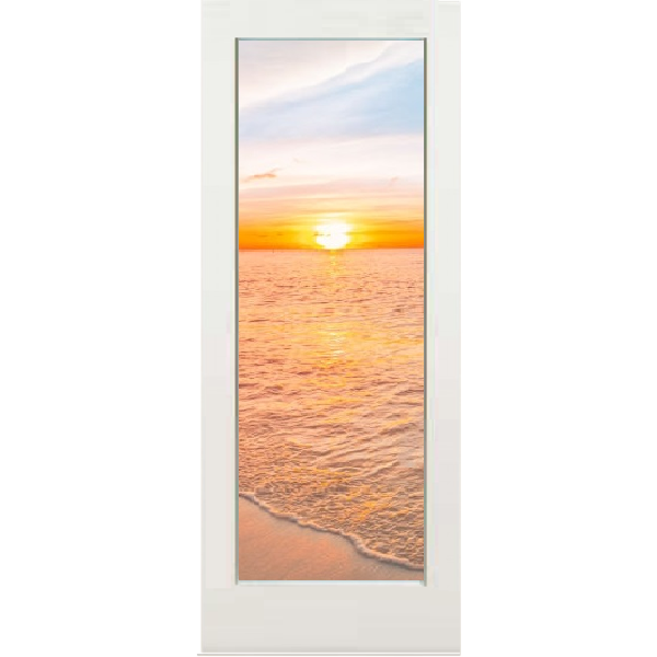 One Lite Primed Fiberglass & Dual Clear Glass French Patio Door