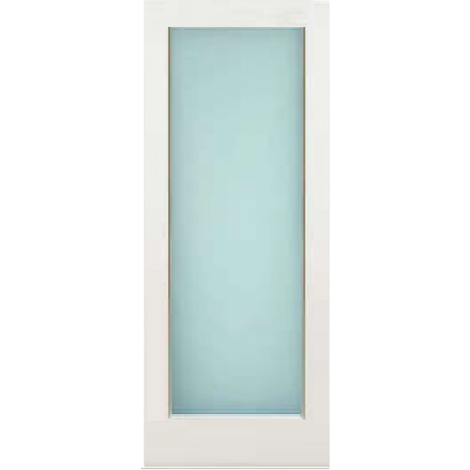 Interior 1-Lite White Laminate Glass Primed Door