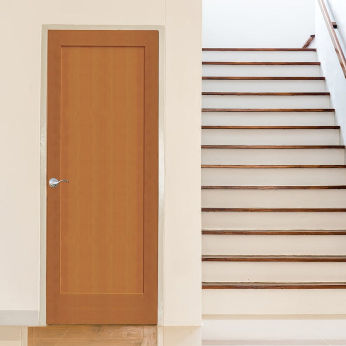 Interior Flat 1-Panel Shaker Stain Grade Doug-Fir Wood Door