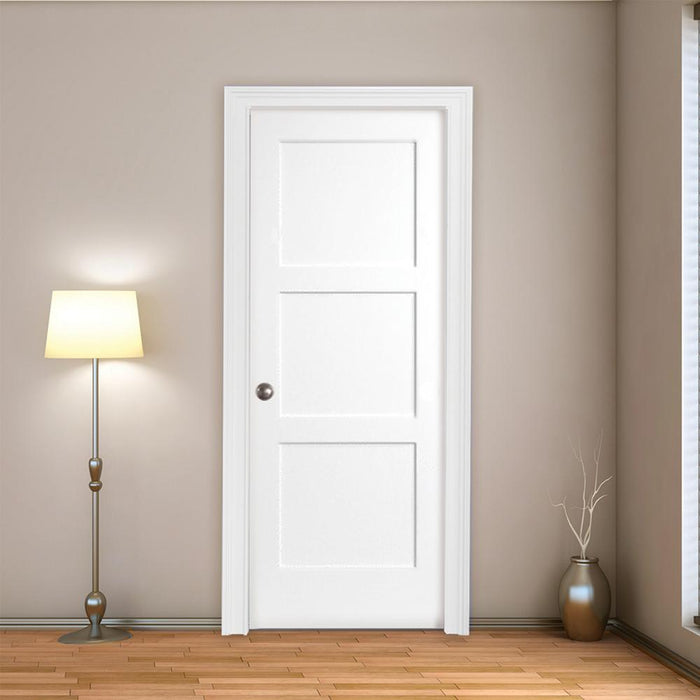 Interior Flat 3-Panel Shaker Primed Door