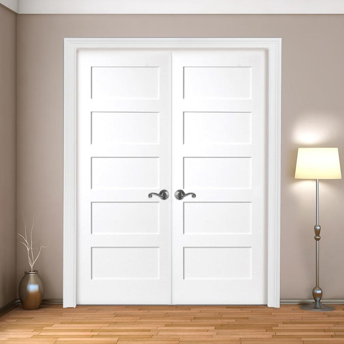 Interior Flat 5-Panel Shaker Primed Door