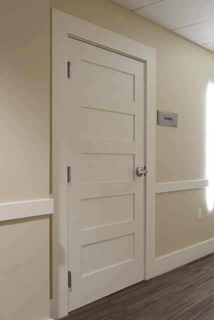 Interior Flat 5-Panel Shaker Primed Door