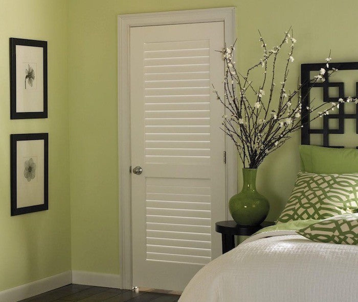 Interior Louver Panel Primed White Door