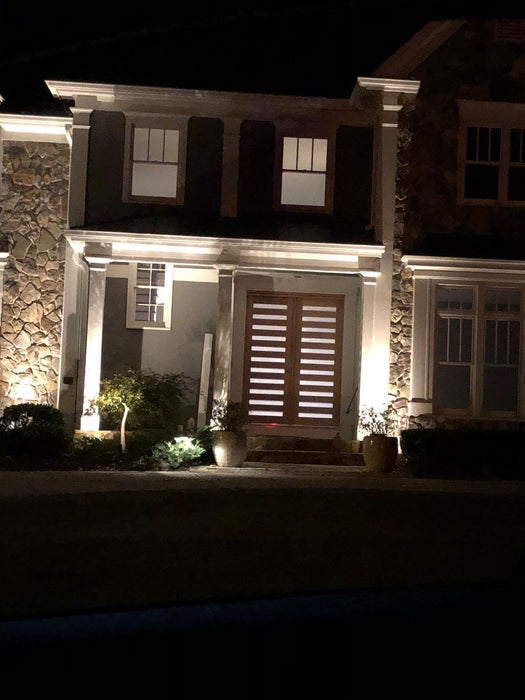 Maranti - Exterior Modern Mahogany Wood and White Laminated Glass Entry Solid Front Door