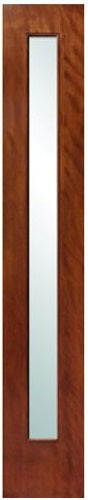 One Lite - Modern Mahogany Wood & White Laminated Glass Entry Solid Door