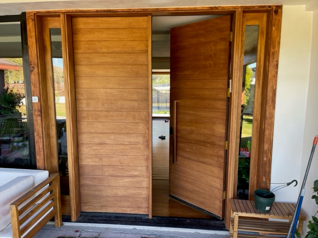 Oasis - Exterior Modern Mahogany Wood Entry Solid Front Door