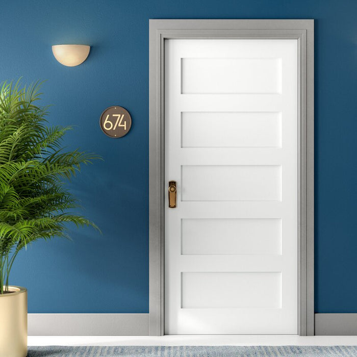 Interior 20-Min Fire Rated Shaker Flat 5-Panel Primed Door