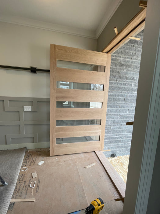 Zoe - Exterior Modern Solid Wood Pivot Door